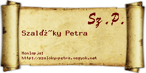 Szalóky Petra névjegykártya