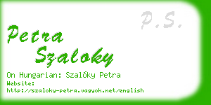 petra szaloky business card